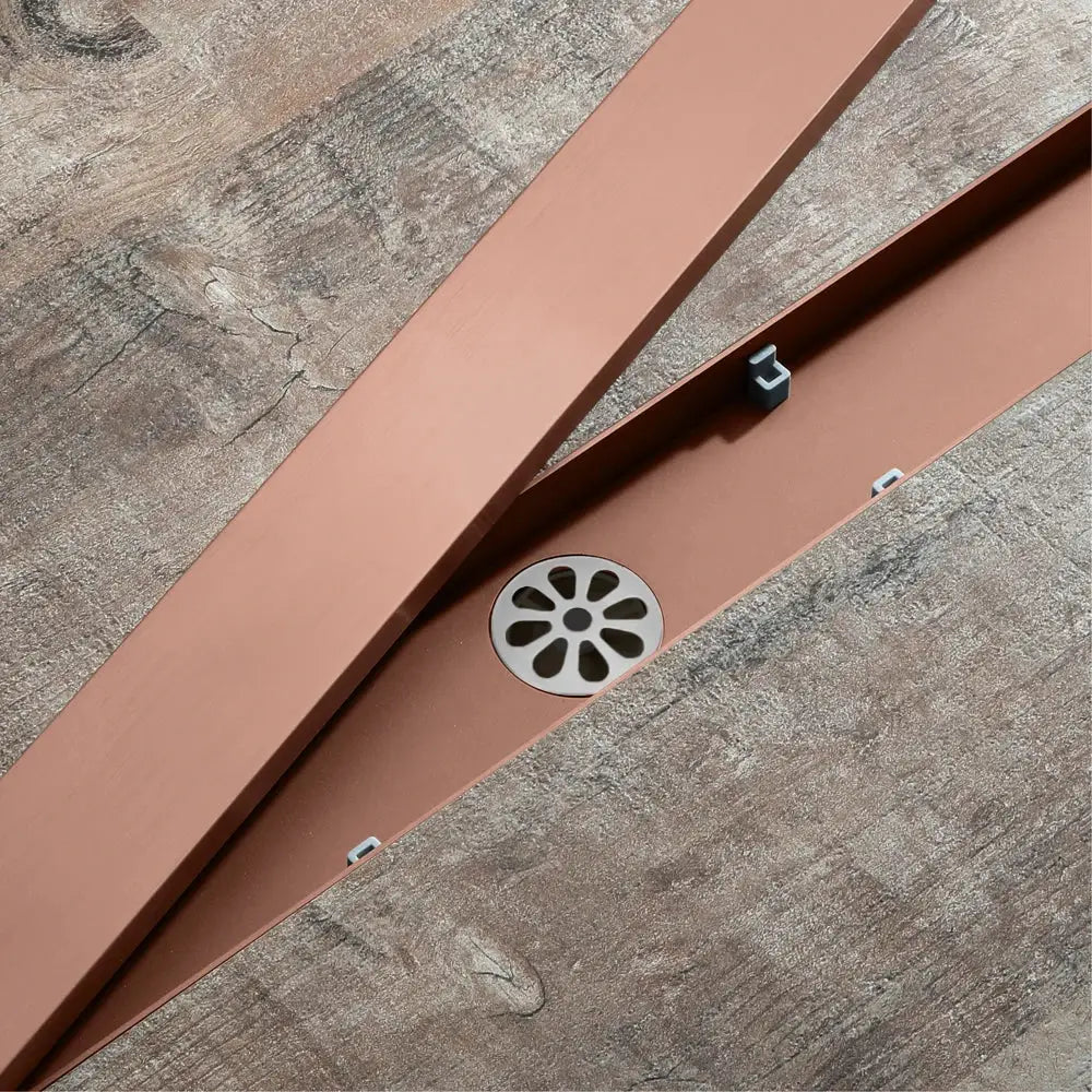 DecorBites™ 60cm Rose Gold Bathroom Floor Drain Strainer, Deodorant Conceal Shower Drain