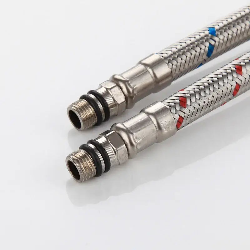 DecorBites™ 60cm Stainless Steel Flexible Plumbing Pipes for Cold Hot Mixer Faucet Water Supply