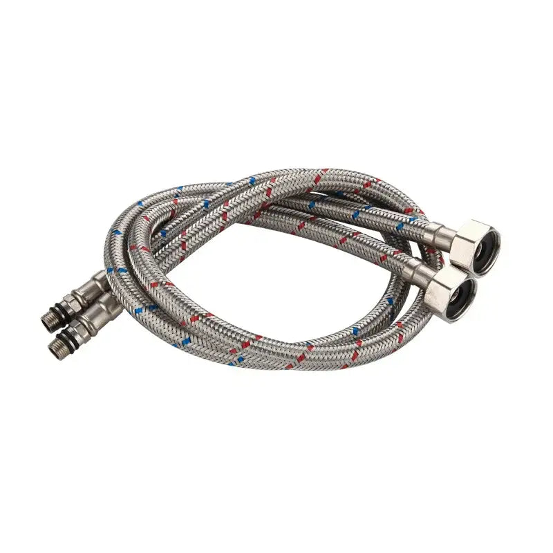 DecorBites™ 60cm Stainless Steel Flexible Plumbing Pipes for Cold Hot Mixer Faucet Water Supply