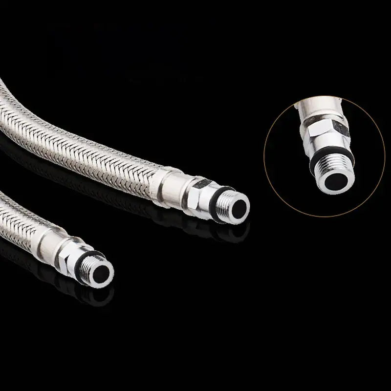 DecorBites™ 60cm Stainless Steel Flexible Plumbing Pipes for Cold Hot Mixer Faucet Water Supply
