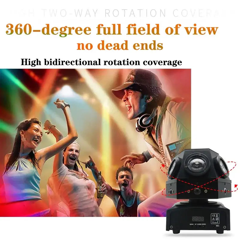 DecorBites™ 60W Moving Head Strobe Beam Laser Light Projector DJ Disco Lights