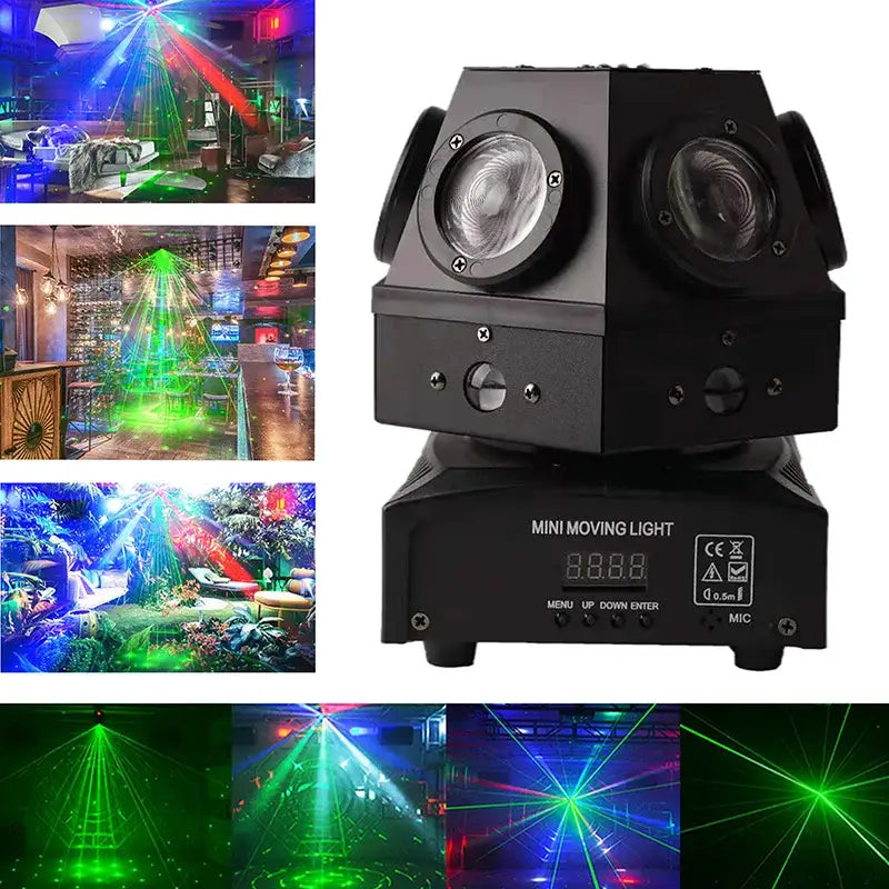 DecorBites™ 60W Moving Head Strobe Beam Laser Light Projector DJ Disco Lights
