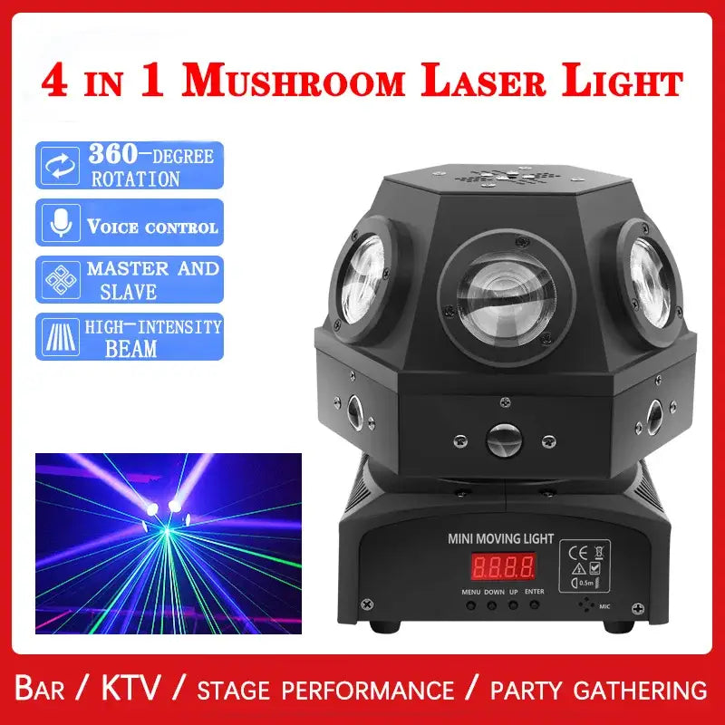 DecorBites™ 60W Moving Head Strobe Beam Laser Light Projector DJ Disco Lights