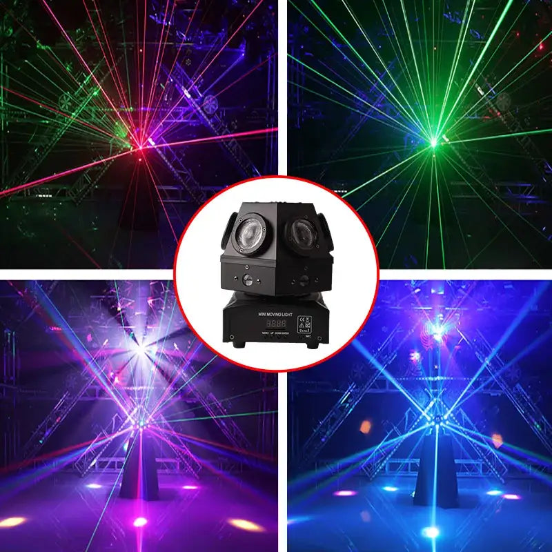 DecorBites™ 60W Moving Head Strobe Beam Laser Light Projector DJ Disco Lights