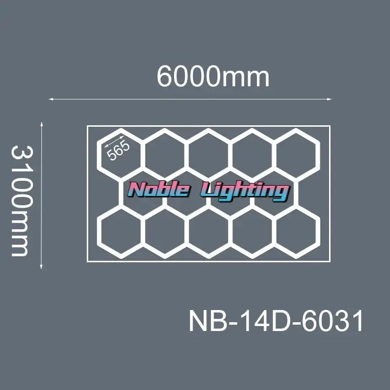 DecorBites™ 6500K LED Hexagrid System for Workshop, Gym, Studio - 2 Year Warranty
