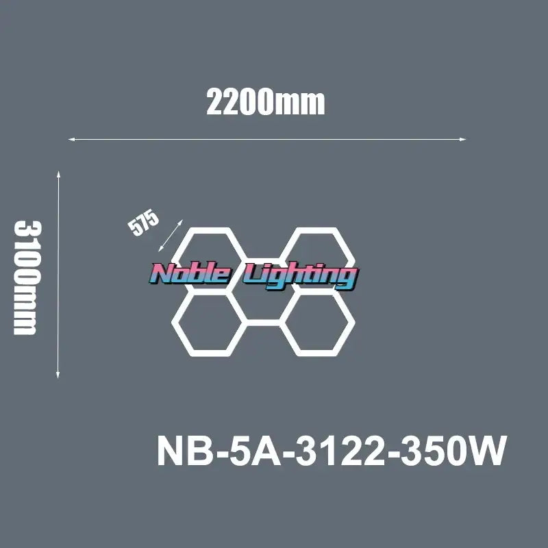 DecorBites™ 6500K LED Hexagrid System for Workshop, Gym, Studio - 2 Year Warranty