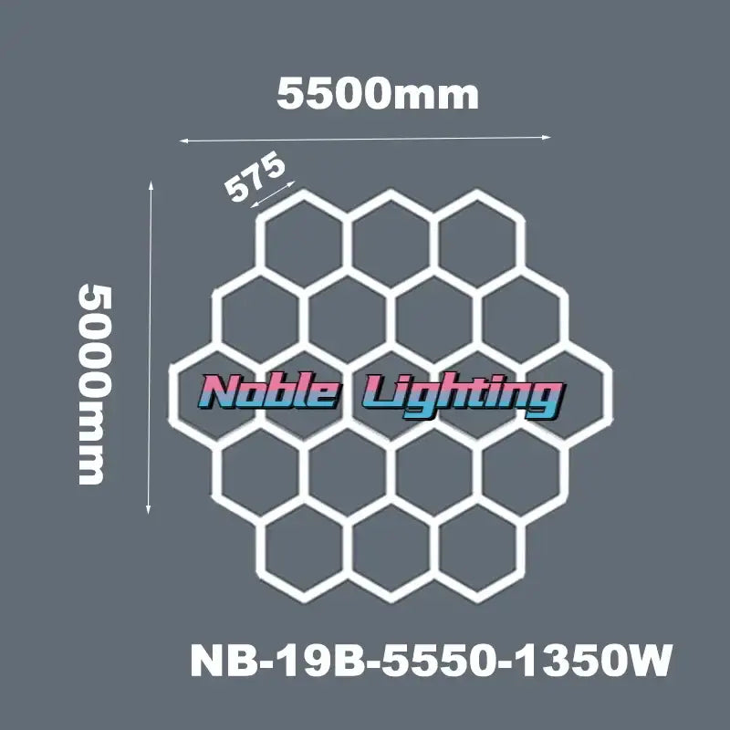 DecorBites™ 6500K LED Hexagrid System for Workshop, Gym, Studio - 2 Year Warranty