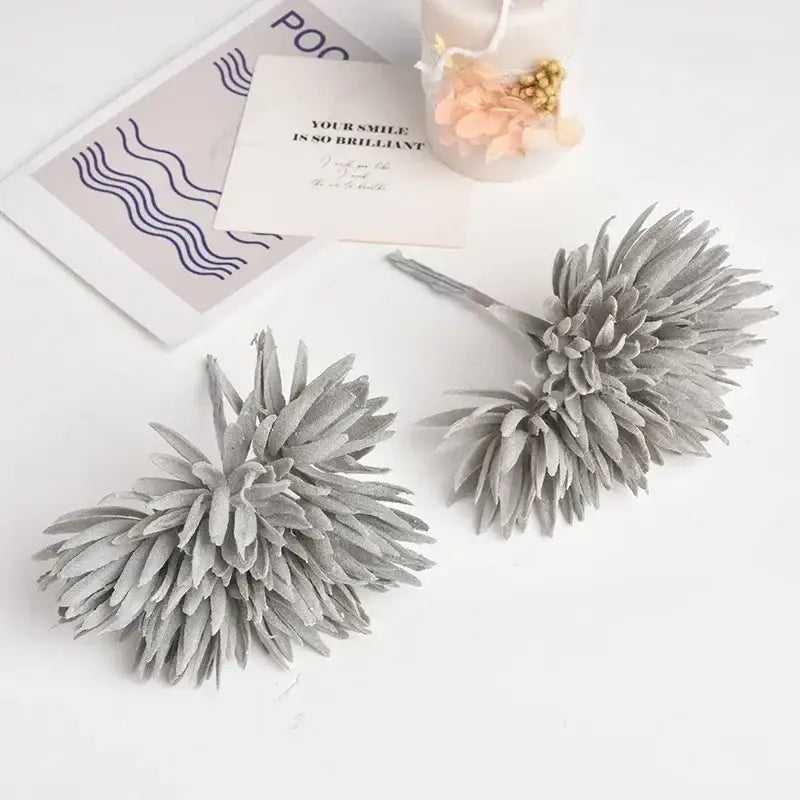 DecorBites™ 6pc 12cm Silk Mini Handmade Bouquet Wedding Home Decoration Fake Flowers