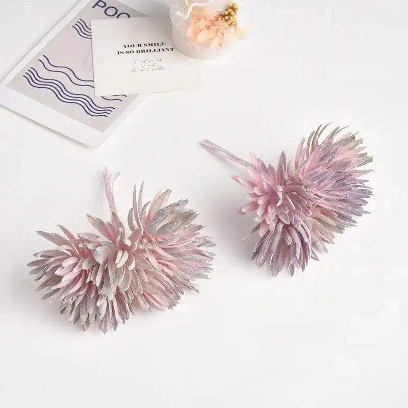DecorBites™ 6pc 12cm Silk Mini Handmade Bouquet Wedding Home Decoration Fake Flowers