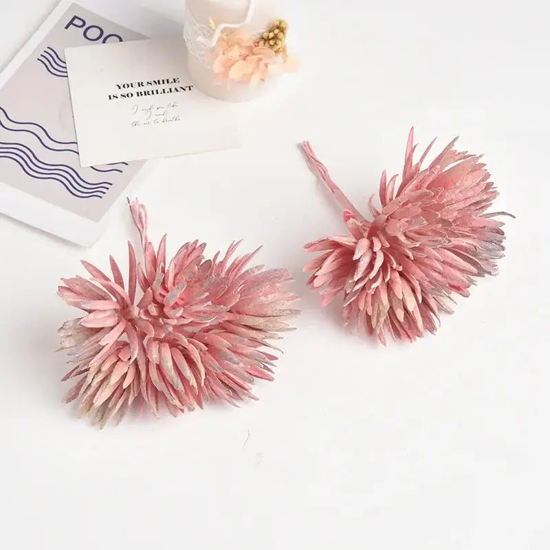 DecorBites™ 6pc 12cm Silk Mini Handmade Bouquet Wedding Home Decoration Fake Flowers