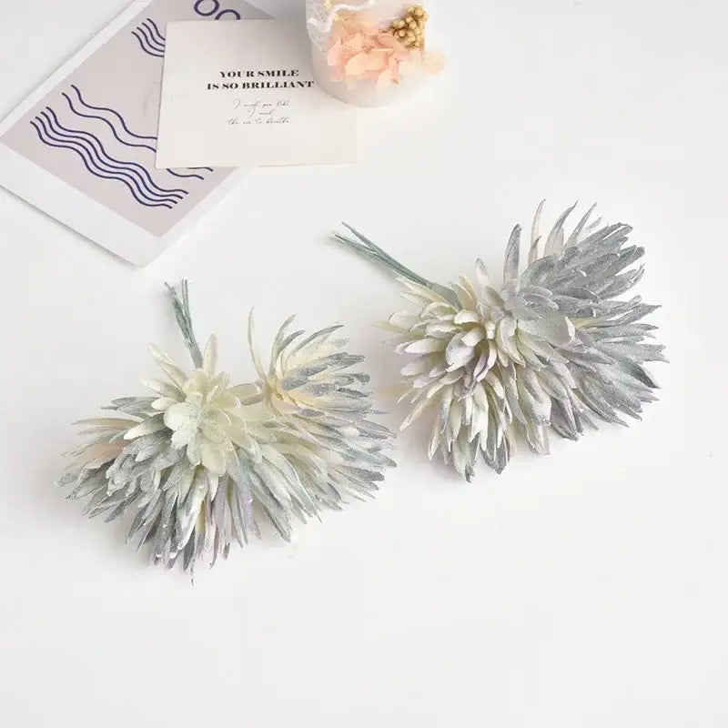 DecorBites™ 6pc 12cm Silk Mini Handmade Bouquet Wedding Home Decoration Fake Flowers