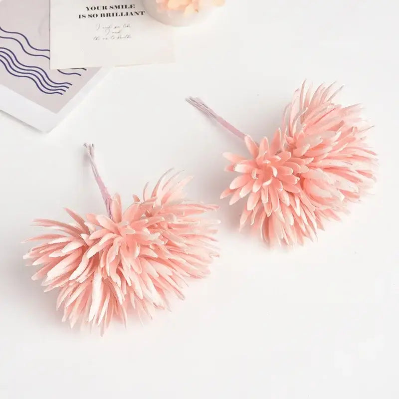 DecorBites™ 6pc 12cm Silk Mini Handmade Bouquet Wedding Home Decoration Fake Flowers