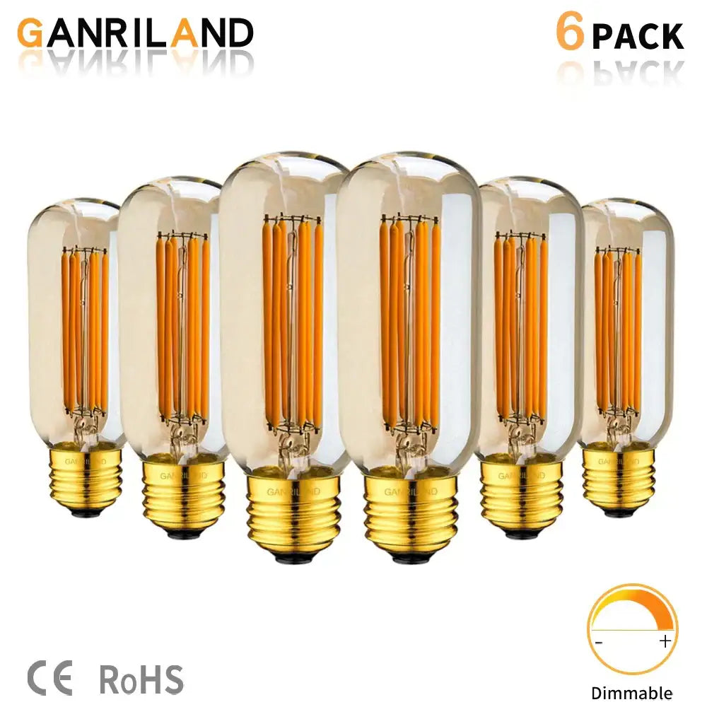 DecorBites™ 6W 220V LED Tubular Filament Bulb Gold Tint Dimmable E26 E27 2200K