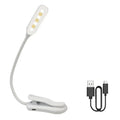 DecorBites™ 7 LED Book Light: Rechargeable Reading Lamp with 3-Level White Light Clip-On