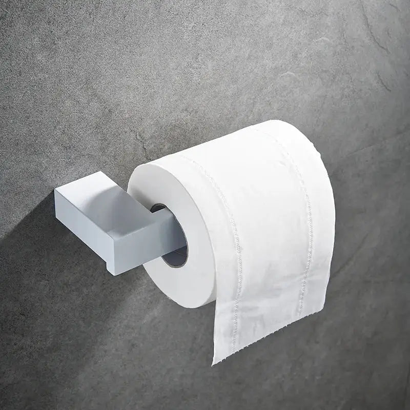 DecorBites™ 7-Piece Bathroom Hardware Set in White for Towels and Toiletries