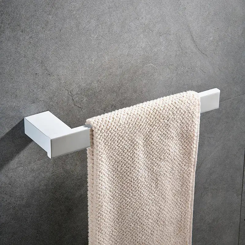 DecorBites™ 7-Piece Bathroom Hardware Set in White for Towels and Toiletries