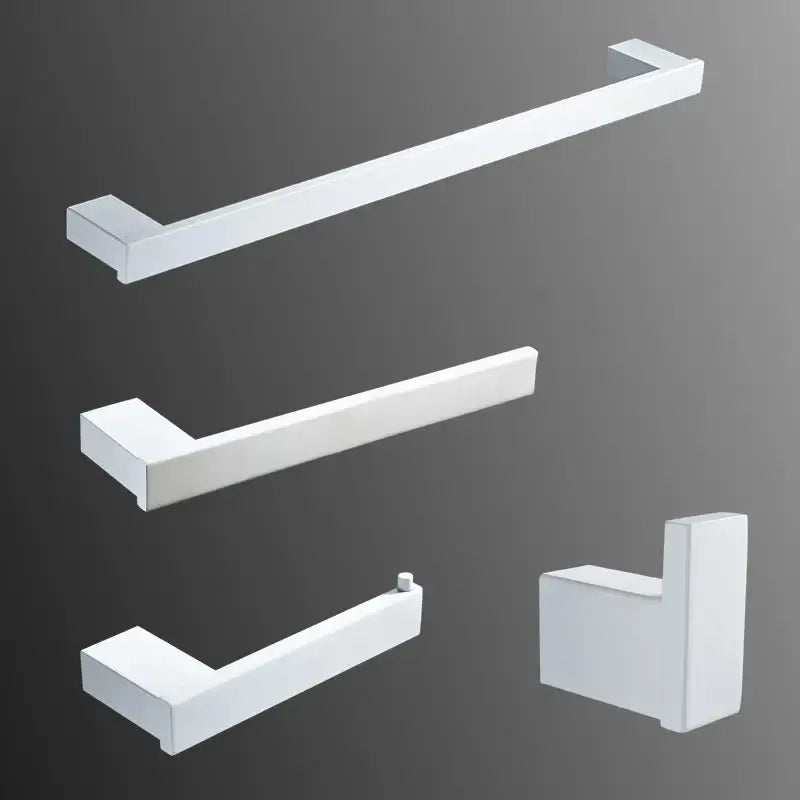 DecorBites™ 7-Piece Bathroom Hardware Set in White for Towels and Toiletries