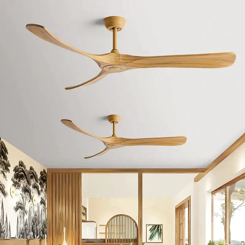 DecorBites™ 70" Black American Modern Wooden Blade Ceiling Fan for Indoor Restaurant