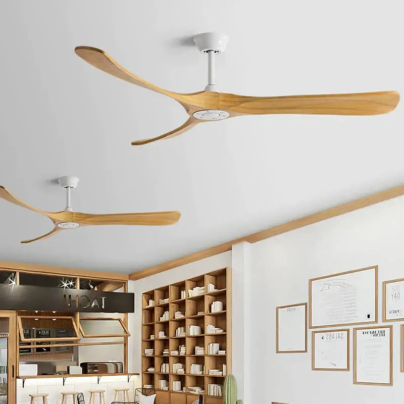 DecorBites™ 70" Black American Modern Wooden Blade Ceiling Fan for Indoor Restaurant