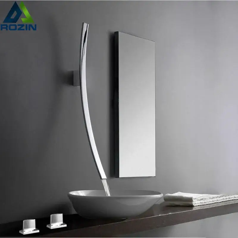 DecorBites™ 70cm Wall Mounted Black Bronze Waterfall Basin Mixer Tap