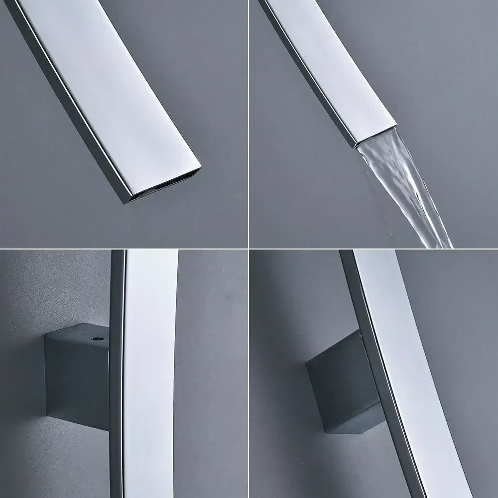 DecorBites™ 70cm Wall Mounted Black Bronze Waterfall Basin Mixer Tap