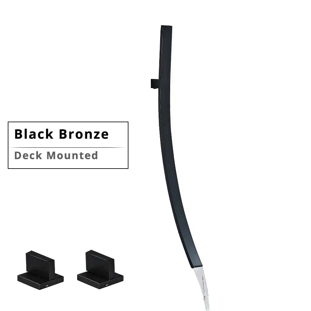 DecorBites™ 70cm Wall Mounted Black Bronze Waterfall Basin Mixer Tap