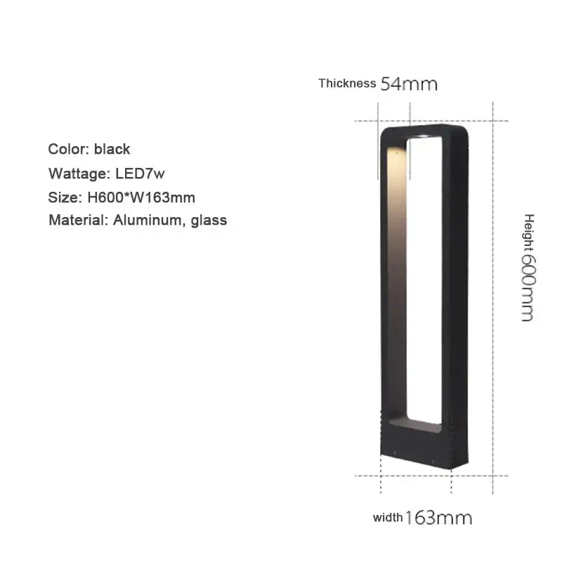 DecorBites™ 7W LED Aluminum Garden Bollard Light for Outdoor Landscape Courtyards