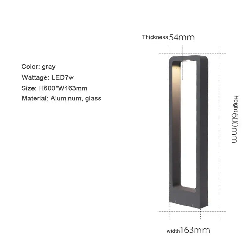 DecorBites™ 7W LED Aluminum Garden Bollard Light for Outdoor Landscape Courtyards