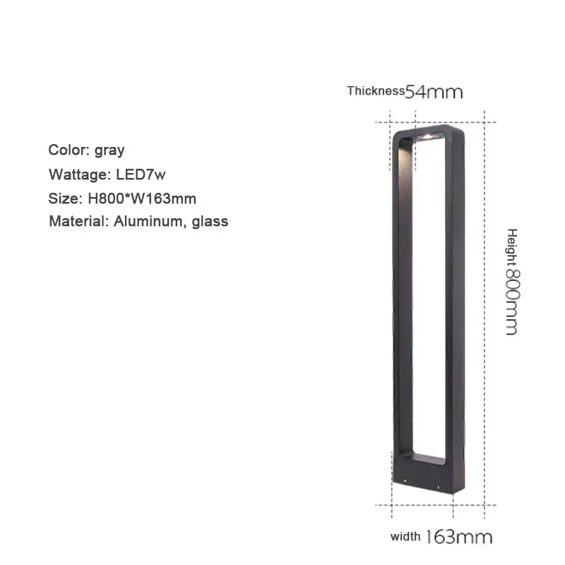 DecorBites™ 7W LED Aluminum Garden Bollard Light for Outdoor Landscape Courtyards