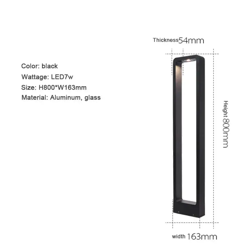 DecorBites™ 7W LED Aluminum Garden Bollard Light for Outdoor Landscape Courtyards