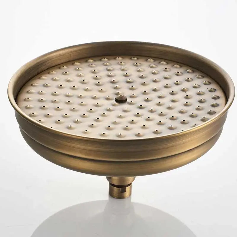 DecorBites™ 8" Antique Brass Rainfall Shower Faucet Head for Refreshing Showers