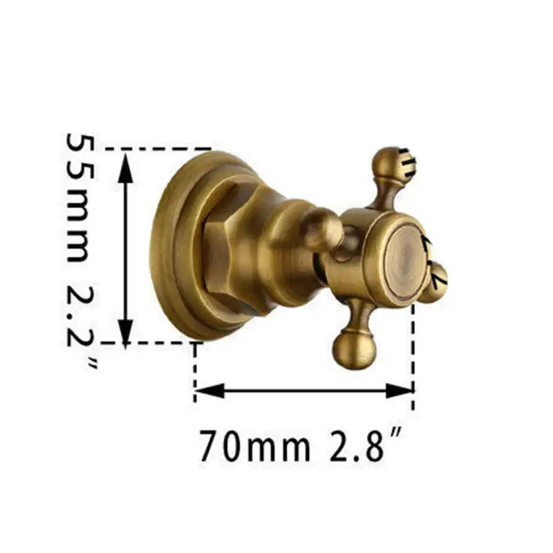 DecorBites™ 8" Antique Brass Round Wall Mounted Bathroom Shower Faucet Set with Rainfall Head & Hand Shower