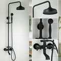 DecorBites™ 8" Black Rain Shower Head Set with Hand Spray and Mixer Faucet