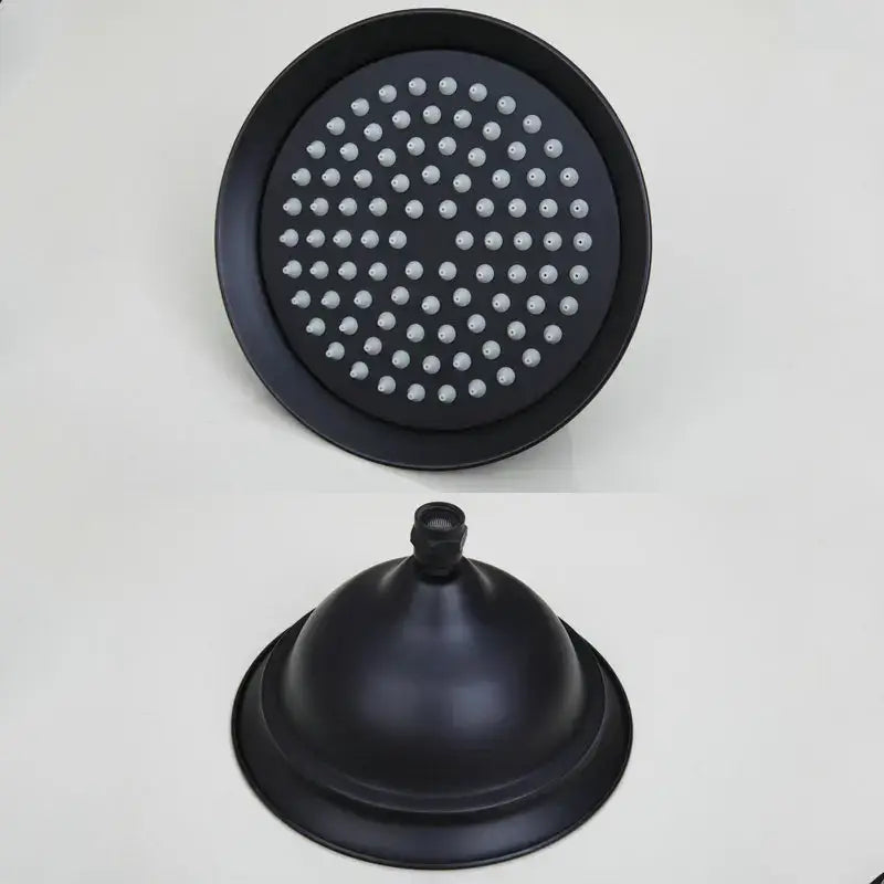 DecorBites™ 8" Black Rain Shower Head Set with Hand Spray and Mixer Faucet