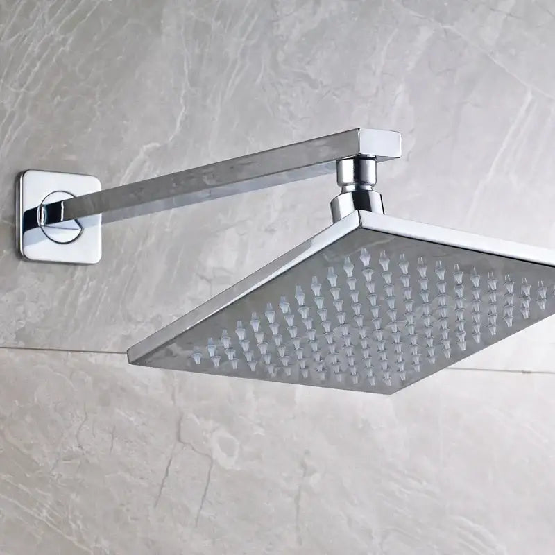 DecorBites™ رأس دش مطري LED نحاسي مربع 8 بوصة بذراع تثبيت جداري