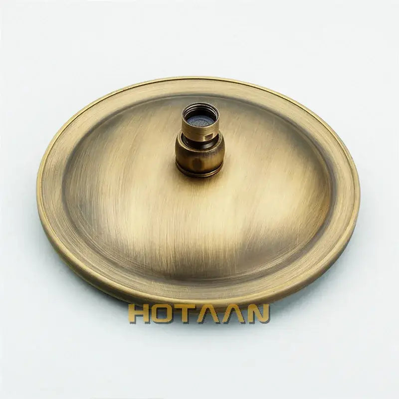 DecorBites™ 8" Copper Round OverHead Rain Shower Head in Antique Brass Finish