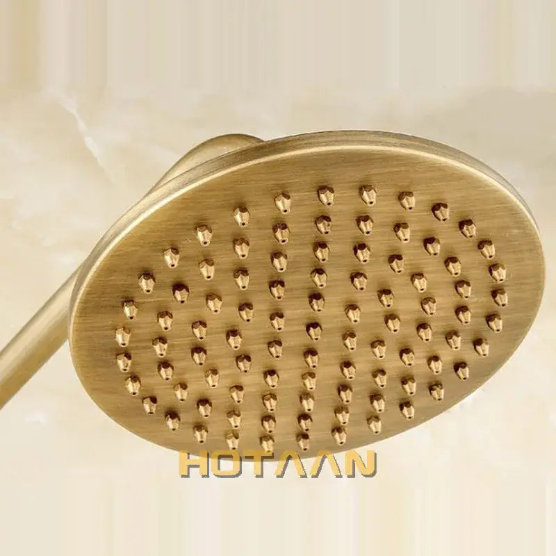 DecorBites™ 8" Copper Round OverHead Rain Shower Head in Antique Brass Finish