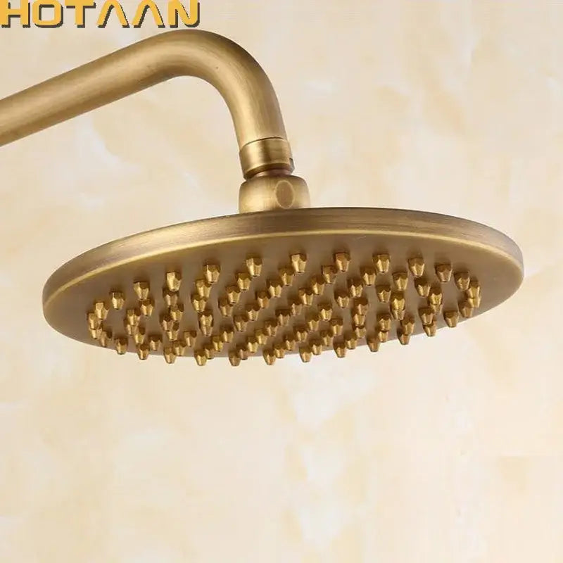 DecorBites™ 8" Copper Round OverHead Rain Shower Head in Antique Brass Finish