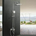 DecorBites™ 8-inch Chrome Bathroom Rainfall Shower Set with Adjustable Height and Handheld Faucet