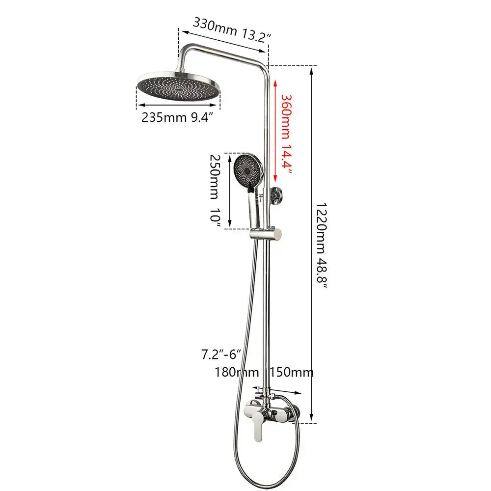 DecorBites™ 8 Inch Stainless Steel Rainfall Shower Set in Chrome Finish