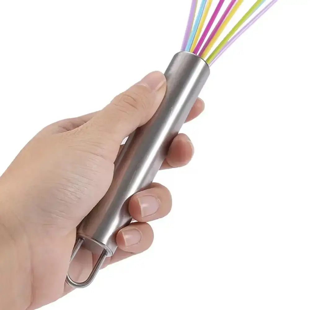 DecorBites™ 8-Inch Stainless Steel Silicone Whisk Mixer for Baking & Cooking