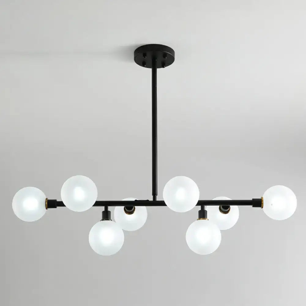 DecorBites™ 8-Light Black Nordic Globe Island Pendant for Restaurants