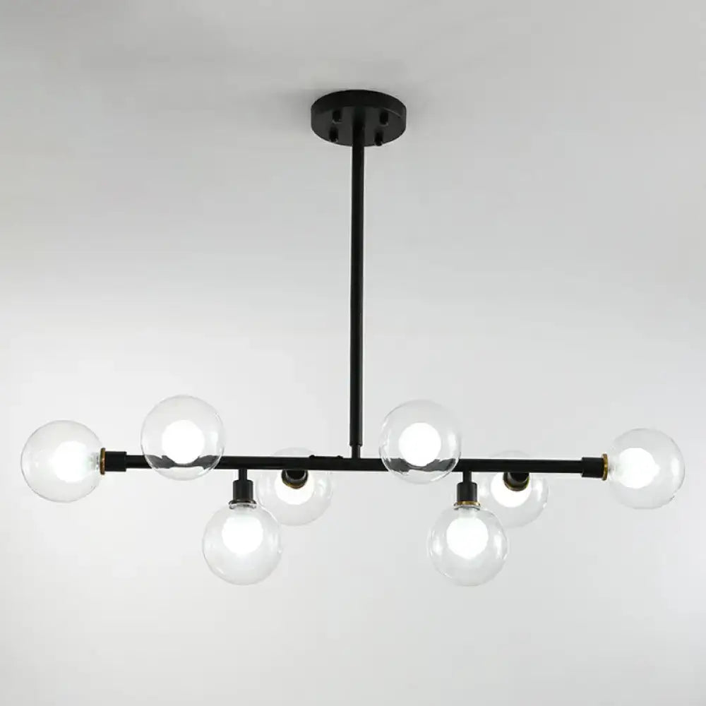 DecorBites™ 8-Light Black Nordic Globe Island Pendant for Restaurants