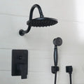 DecorBites™ 8" Matte Black Wall Mounted Rainfall Shower Faucet Set with Handheld Shower