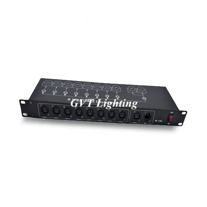 DecorBites™ 8-Port DMX Signal Amplifier Splitter for LED Lights - Signal Repeater & Distributor