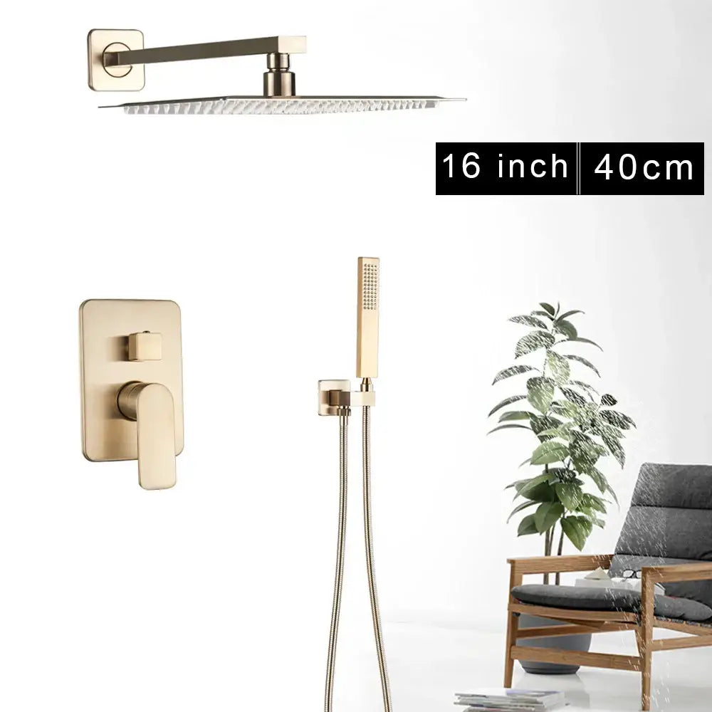 DecorBites™ 8" Rainfall Shower Faucet Set with Handshower, Single Handle Mixer Tap