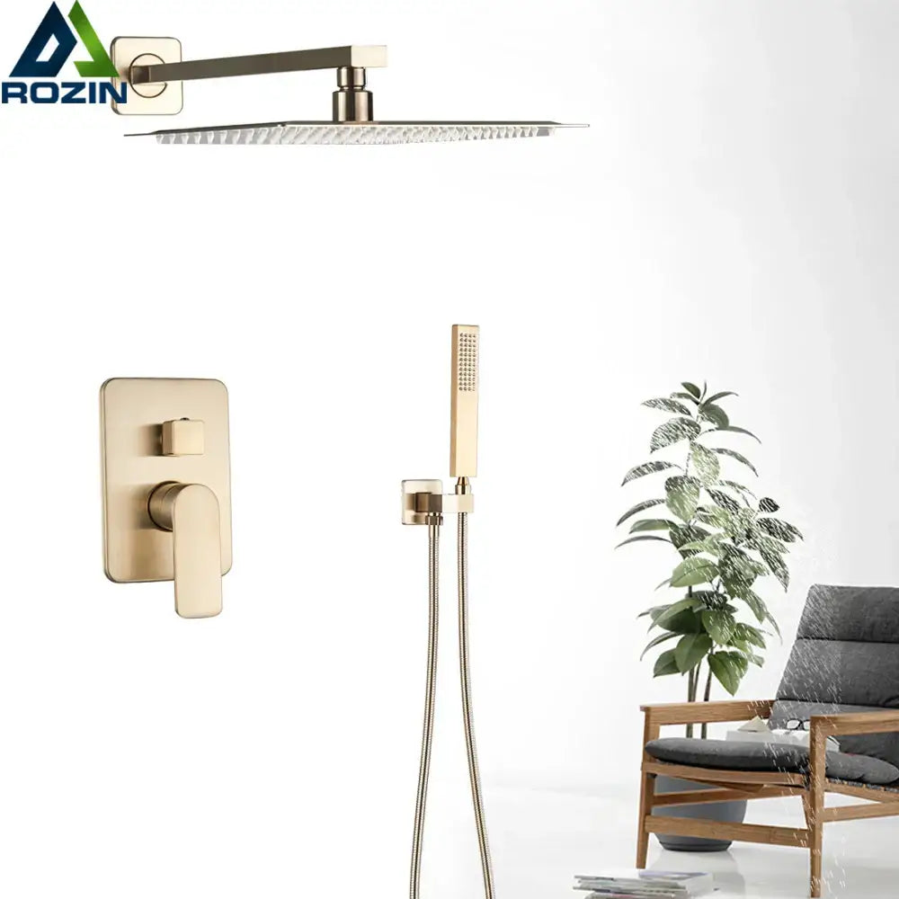 DecorBites™ 8" Rainfall Shower Faucet Set with Handshower, Single Handle Mixer Tap
