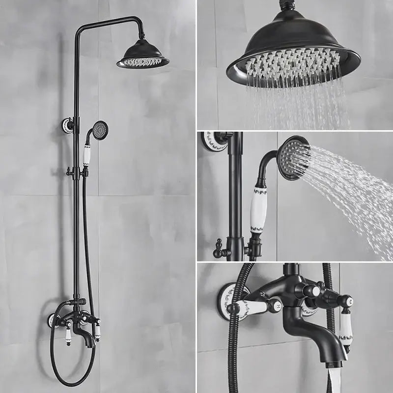 DecorBites™ 8" Rainfall Shower System with Bathtub Faucet and Hand Shower