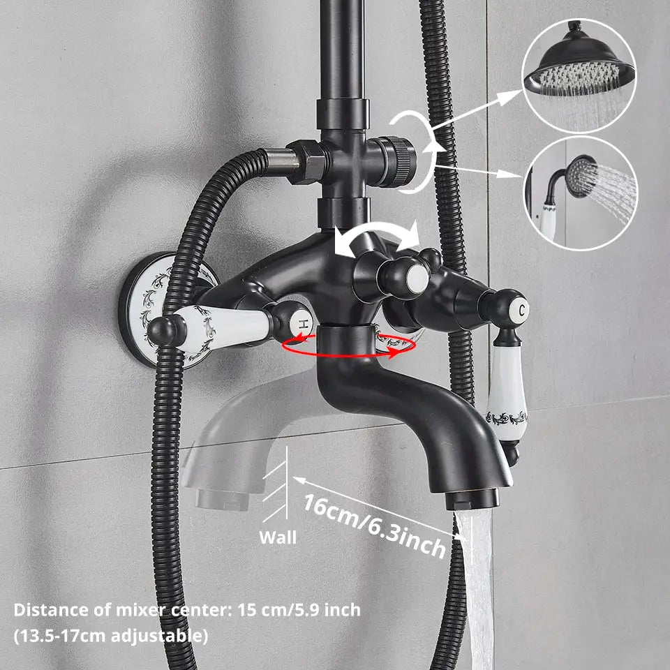 DecorBites™ 8" Rainfall Shower System with Bathtub Faucet and Hand Shower