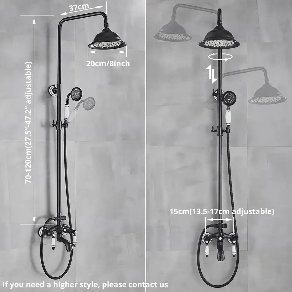 DecorBites™ 8" Rainfall Shower System with Bathtub Faucet and Hand Shower